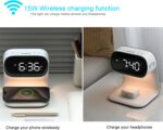 Reloj despertador digital con estación de carga rápida inalámbrica de 15W - Image 5